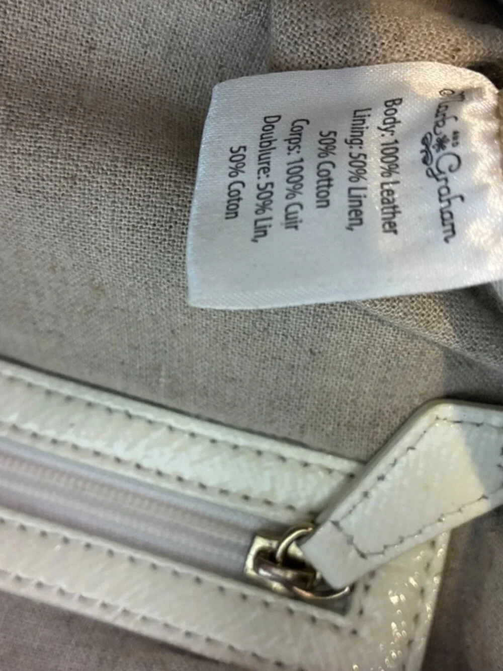 Mark & Graham Taupe Leather Satchel / Doctor Bag